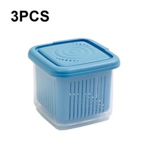 3 PCS Can Be Separated and Drained Fresh Keeping Box, Color: Blue Large (OEM)