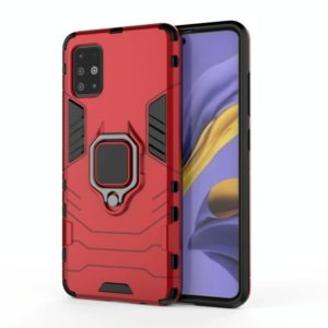 For Galaxy A51 Shockproof PC + TPU Protective Case with Magnetic Ring Holder(Red) (OEM)