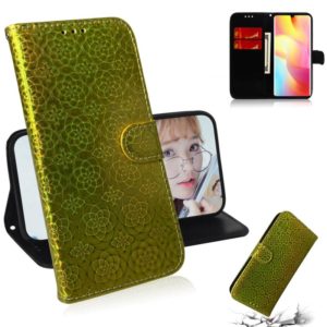 For Xiaomi Mi Note 10 Lite Solid Color Colorful Magnetic Buckle Horizontal Flip PU Leather Case with Holder & Card Slots & Wallet & Lanyard(Gold) (OEM)