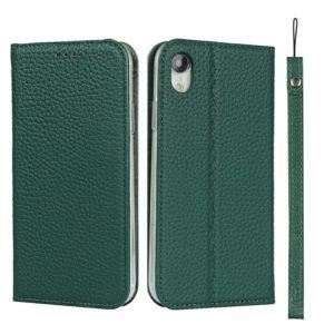 For iPhone XR Litchi Genuine Leather Phone Case(Green) (OEM)