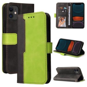 For iPhone 11 Pro Max Business Stitching-Color Horizontal Flip PU Leather Case with Holder & Card Slots & Photo Frame (Green) (OEM)