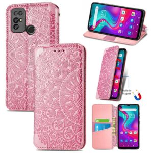 For Doogee X96 Pro Blooming Mandala Embossed Pattern Magnetic Horizontal Flip Leather Case with Holder & Card Slots & Wallet(Pink) (OEM)