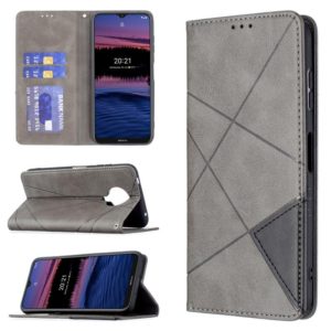 For Nokia G20 / G10 Rhombus Texture Horizontal Flip Magnetic Leather Case with Holder & Card Slots & Wallet(Grey) (OEM)