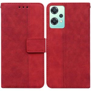 For OnePlus Nord CE 2 Lite 5G Geometric Embossed Leather Phone Case(Red) (OEM)
