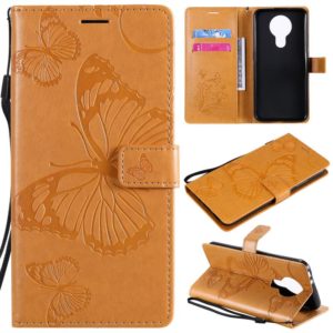 For Nokia 3.4 3D Butterflies Embossing Pattern Horizontal Flip Leather Case with Holder & Card Slot & Wallet(Yellow) (OEM)