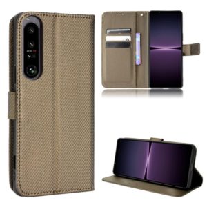 For Sony Xperia 1 IV Diamond Texture Leather Phone Case(Brown) (OEM)