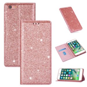 For iPhone 6 Plus Ultrathin Glitter Magnetic Horizontal Flip Leather Case with Holder & Card Slots(Rose Gold) (OEM)