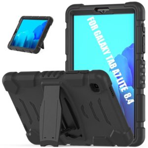 For Samsung Galaxy Tab A7 Lite 8.7 inch 2021 3-Layer Protection Screen Frame + PC + Silicone Shockproof Combination Case with Holder(Black+Black) (OEM)