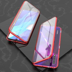 For Huawei Nova 5 Ultra Slim Double Sides Magnetic Adsorption Angular Frame Tempered Glass Magnet Flip Case(Red) (OEM)