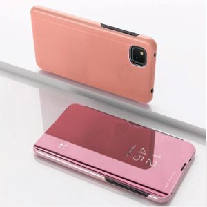For OPPO Realme C11 Plated Mirror Horizontal Flip Leather Case with Holder(Rose Gold) (OEM)