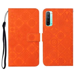 For OPPO Reno3 Ethnic Style Embossed Pattern Horizontal Flip Leather Case with Holder & Card Slots & Wallet & Lanyard(Orange) (OEM)