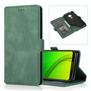 For Motorola Moto G7 Power(EU Version) Retro Magnetic Closing Clasp Horizontal Flip Leather Case with Holder & Card Slots & Photo Frame & Wallet(Green) (OEM)