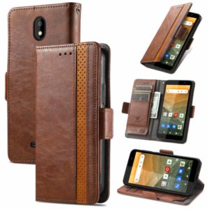 For Vodafone Smart E11 CaseNeo Splicing Dual Magnetic Buckle Leather Case with Holder & Card Slots & Wallet(Brown) (OEM)