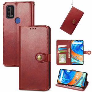 For UMIDIGI A9 Retro Solid Color Buckle Leather Phone Case(Red) (OEM)