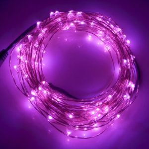 10m 12V 6W 500LM LED Silver Wire String Light, SMD-0603 Festival Lamp / Decoration Light Strip(Pink Light) (OEM)