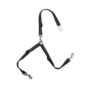 Pet Dual-purpose Car Reflective Seat Belt Dog Leash(Black) (OEM)