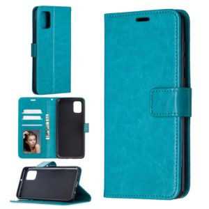 For Samsung Galaxy A31 Crazy Horse Texture Horizontal Flip Leather Case with Holder & Card Slots & Wallet & Photo Frame(Blue) (OEM)