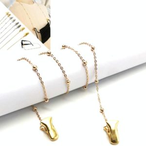 Clip Style Mask Lanyard Chain Glasses Anti-Lost Decorative Rope, Style:Bead Chain(Gold) (OEM)