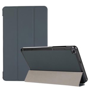 For Samsung Galaxy Tab A7 Lite 8.4 T220/225 3-folding Skin Texture Horizontal Flip TPU + PU Leather Case with Holder(Black) (OEM)