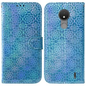 For Nokia C21 Colorful Magnetic Buckle Leather Phone Case(Blue) (OEM)