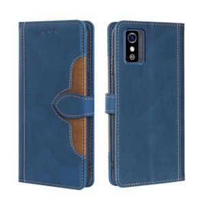 For ZTE Blabe L9 Skin Feel Straw Hat Magnetic Buckle Leather Phone Case(Blue) (OEM)
