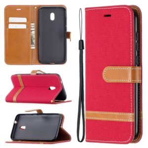 For Nokia C1 Plus Color Matching Denim Texture Horizontal Flip Leather Case with Holder & Card Slots & Wallet & Lanyard(Red) (OEM)