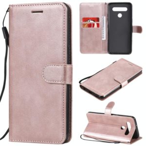 For LG K41S / K51S Solid Color Horizontal Flip Protective Leather Case with Holder & Card Slots & Wallet & Photo Frame & Lanyard(Rose Gold) (OEM)