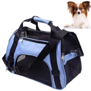 Portable Pet Backpack Dog Go Out Messenger Folding Bag Pet Supplies, Specification: Medium(Blue) (OEM)