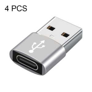 USB-C / Type-C Female to USB 2.0 Male Aluminum Alloy Adapter, Support Charging & Transmission(Silver) (OEM)
