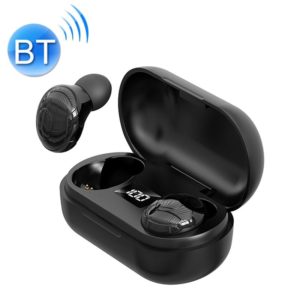 T8 TWS Intelligent Noise Cancelling IPX6 Waterproof Bluetooth Earphone with Magnetic Charging Box & Digital Display, Support Automatic Pairing & HD Call & Voice Assistant(Black) (OEM)