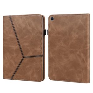 For Samsung Galaxy Tab A 8.0 (2019) T290 Solid Color Embossed Striped Leather Tablet Case(Brown) (OEM)