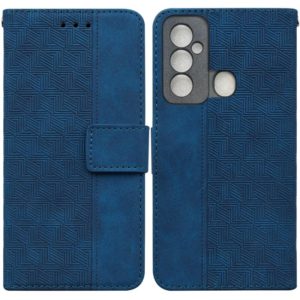 For Tecno Spark 6 GO Geometric Embossed Leather Phone Case(Blue) (OEM)