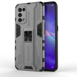 For OPPO Reno5 5G / 4G Supersonic PC + TPU Shock-proof Protective Case with Holder(Gray) (OEM)