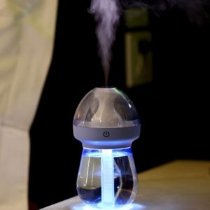 240ML Milk Feeding Bottle Shape Aromatherapy Air Purifier Humidifier with LED Light for Home / Office / Car(Blue) (OEM)