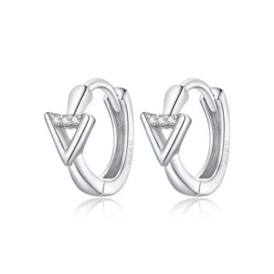 S925 Sterling Silver Silver Triangle Ear Buckle Women Earrings (OEM)