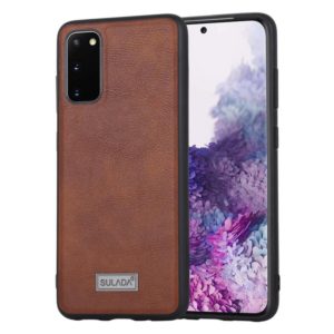 For Samsung Galaxy S20 SULADA Shockproof TPU + Handmade Leather Protective Case(Brown) (SULADA) (OEM)