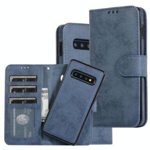 For Samsung Galaxy S10+ Retro 2 in 1 Detachable Magnetic Horizontal Flip TPU + PU Leather Case with Holder & Card Slots & Photo Frame & Wallet(Dark Blue) (OEM)