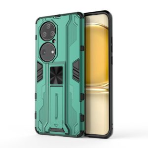 For Huawei P50 Pro Supersonic PC + TPU Shock-proof Protective Case with Holder(Green) (OEM)