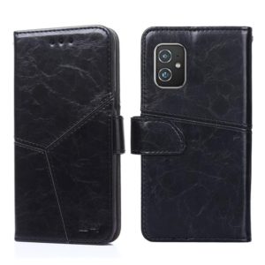 For Asus Zenfone 8 ZS590KS Geometric Stitching Horizontal Flip Leather Phone Case(Black) (OEM)
