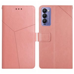 For Tecno Camon 18P HT01 Y-shaped Pattern Flip Leather Phone Case(Pink) (OEM)