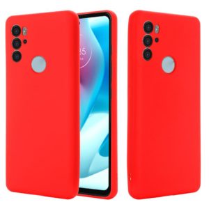 For Motorola Moto G60S Pure Color Liquid Silicone Shockproof Full Coverage Phone Case(Red) (OEM)