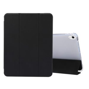 For iPad Air 2022 / 2020 10.9 3-folding Electric Pressed Skin Texture Smart Leather Tablet Case (Black) (OEM)