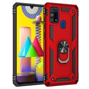 For Samsung Galaxy M31 Shockproof TPU + PC Protective Case with 360 Degree Rotating Holder(Red) (OEM)