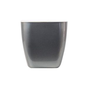 Imitation Metal Colorful Water Storage Plastic Flowerpot, Size: G105 Small Pot(Square Silver Grey) (OEM)
