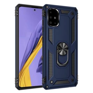 For Galaxy A51 Shockproof TPU + PC Protective Case with 360 Degree Rotating Holder(Blue) (OEM)