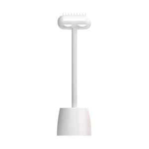 Pet Cat and Dog Supplies Long Handle Comb With Base(White) (OEM)