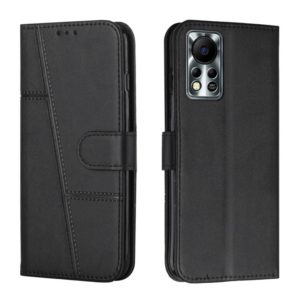 For Infinix Hot 11S NFC Stitching Calf Texture Buckle Leather Phone Case(Black) (OEM)