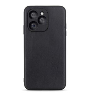 For Honor 60 SE Accurate Hole Genuine Leather Shockproof Phone Case(Black) (OEM)