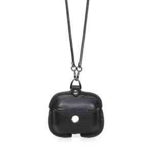 CONTACTS FAMILY CF1122A AirPods Pro Leather Protective Case with Necklace for AirPods Pro(Black) (CONTACTS FAMILY) (OEM)