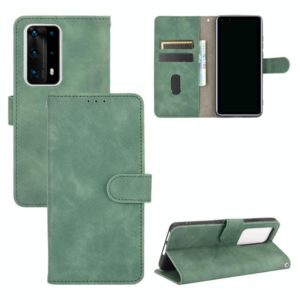 For Huawei P40 Pro+ Solid Color Skin Feel Magnetic Buckle Horizontal Flip Calf Texture PU Leather Case with Holder & Card Slots & Wallet(Green) (OEM)